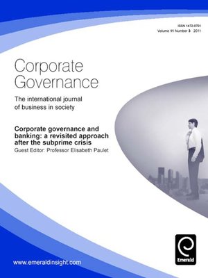 cover image of Corporate Governance, Volume 11, Issue 3